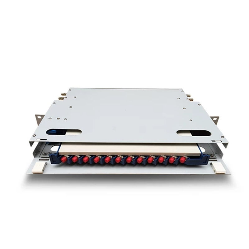 12 And 24 Core  Fiber Optic Distribution Box , 19'' 1U Rack Mount Optical Distribution Frame